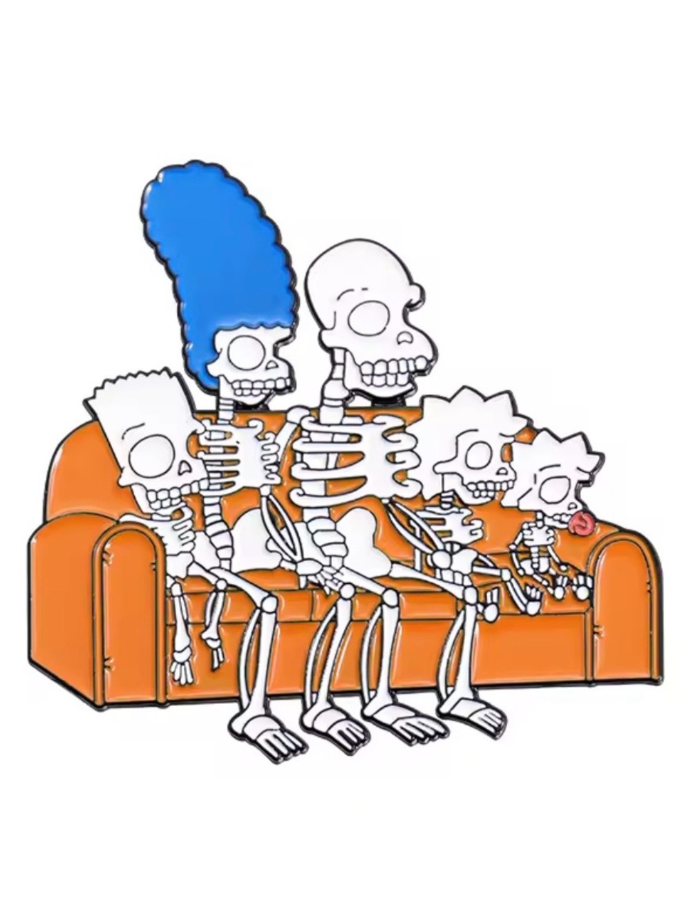 Blue & Orange Skeleton Family Decorative Pin - Home Accents